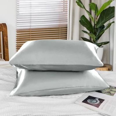 PiccoCasa 85GSM Satin Luxury Silky Envelope Closure Pillowcases 2 Pcs - Image 3