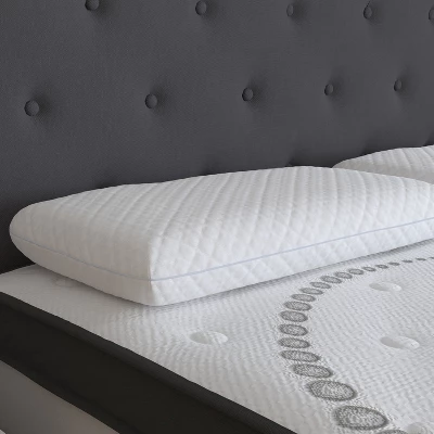 Merrick Lane Queen Size Ventilated Memory Foam Bed Pillow - Cool Gel Infused Memory Foam Pillow For Sleeping