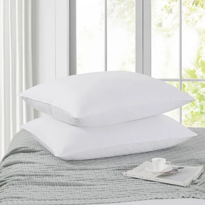 Peace Nest Down Fiber Bed Pillows With Cotton Cover Set Of 2