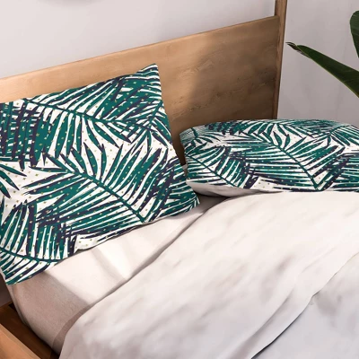 Zoe Wodarz The Palm Hotel Botanical Pillow Shams (Standard/Queen) Green 2 Pc - Deny Designs - Image 2
